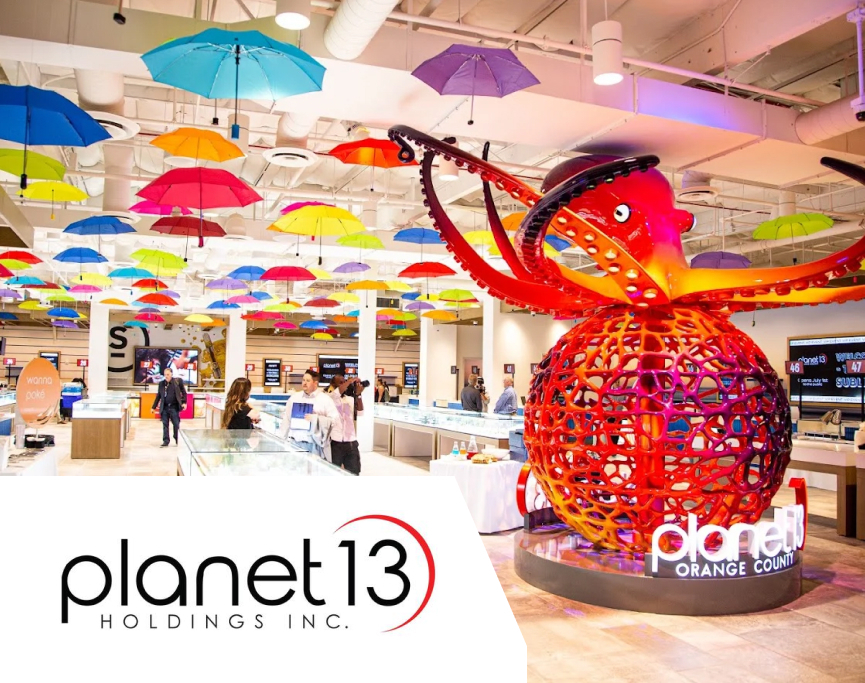 Interior view of the Planet 13 retail store